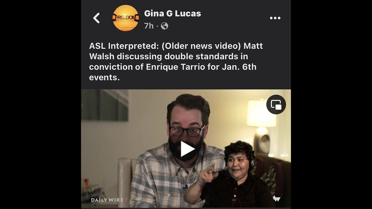 ASL interpreted - Matt Walsh explains the comparison of double standards