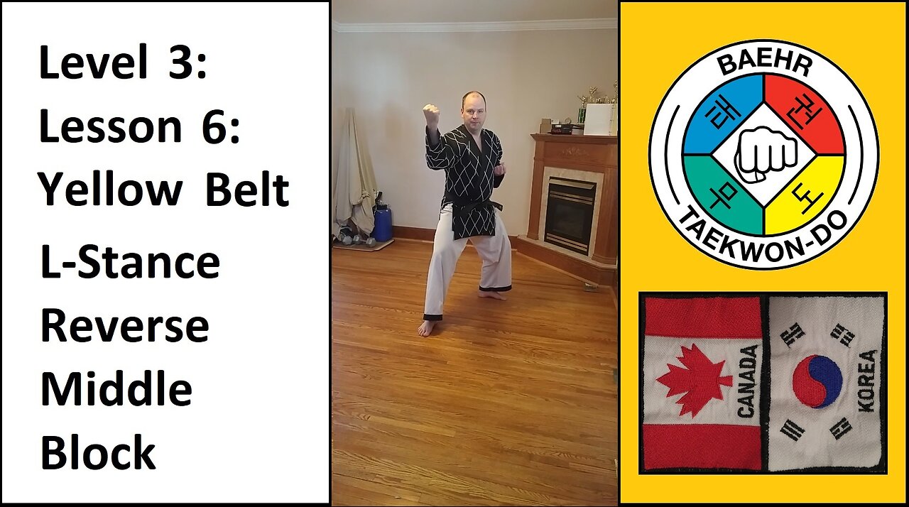 Baehr Taekwondo: 03-06: Yellow Belt - L-Stance - Reverse Middle Block