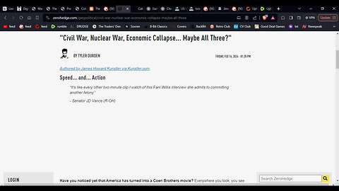 Civil War, Nuclear War, Economic Collapse...