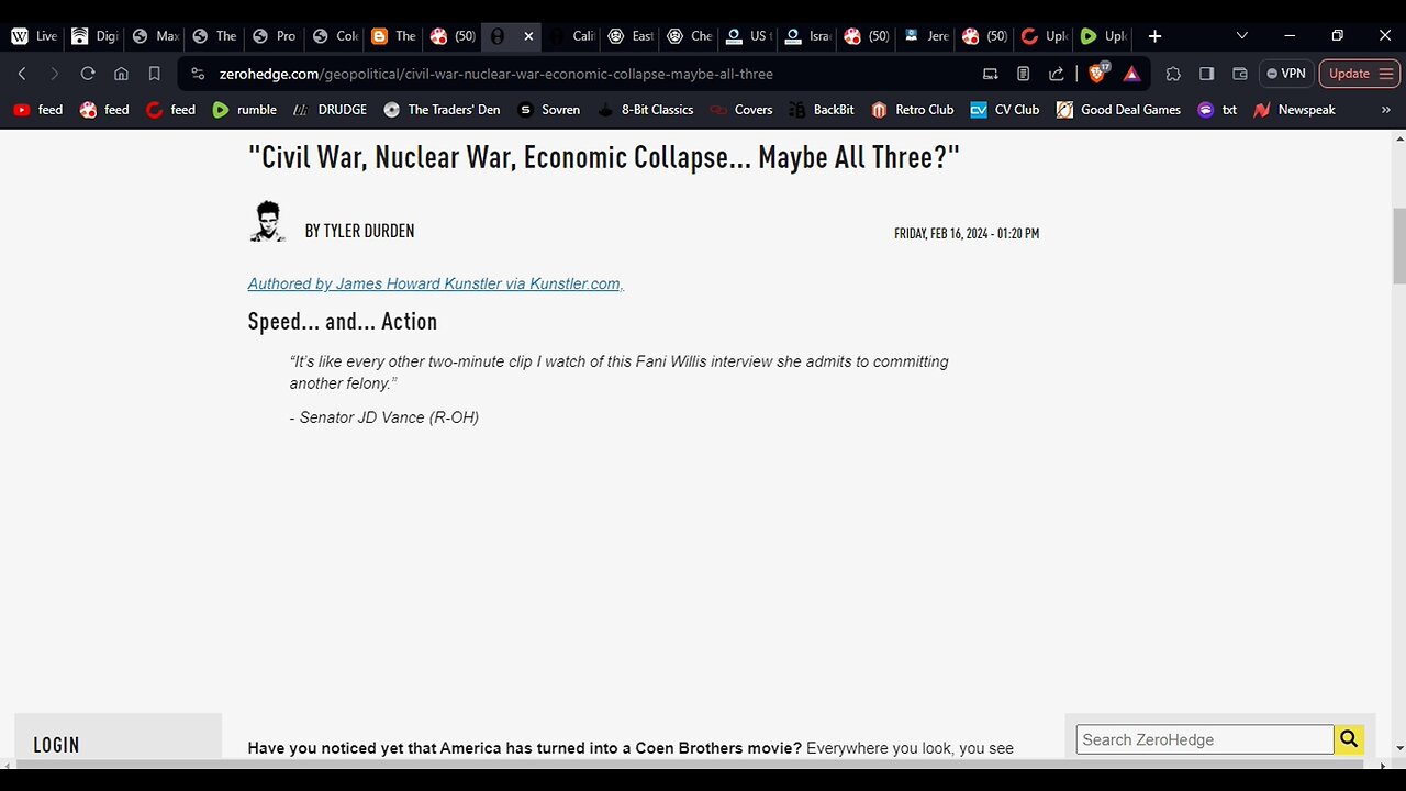 Civil War, Nuclear War, Economic Collapse...