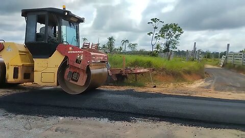 Finishing asphalt paving🛼