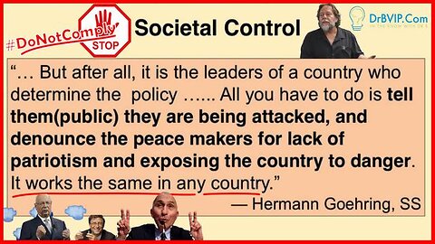 Regulatory Capture = Societal Control — Dr. Bergman D.C.