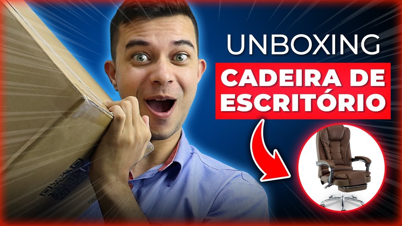 Cadeira COM MELHOR CUSTO BENEFÍCIO? UNBOXING Cadeira de Escritório com Apoio para os Pés