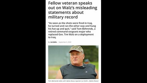 never been in combat liberal satanic democrat cult Tim Walz stolen valor false military record lie