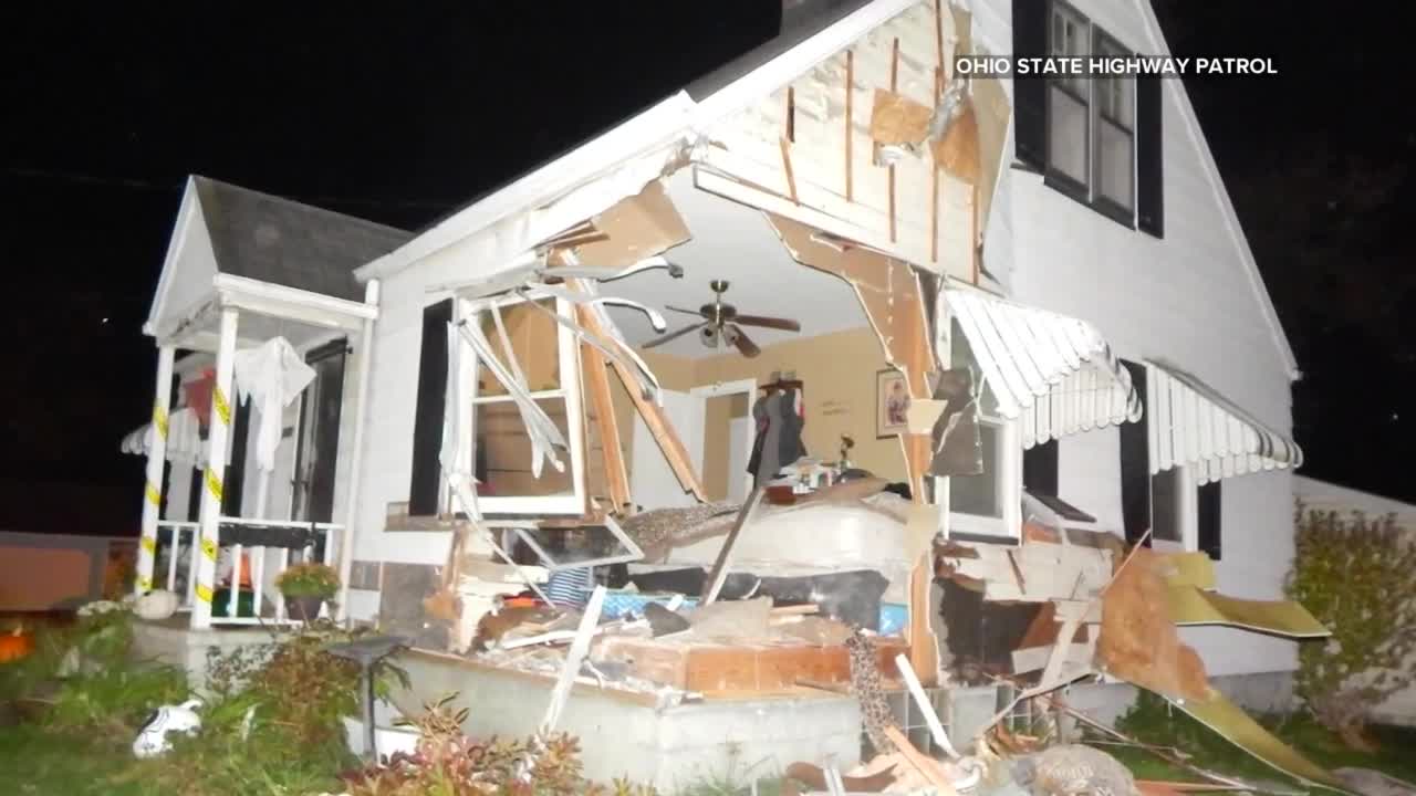 Teen injured after car launches into Ohio house