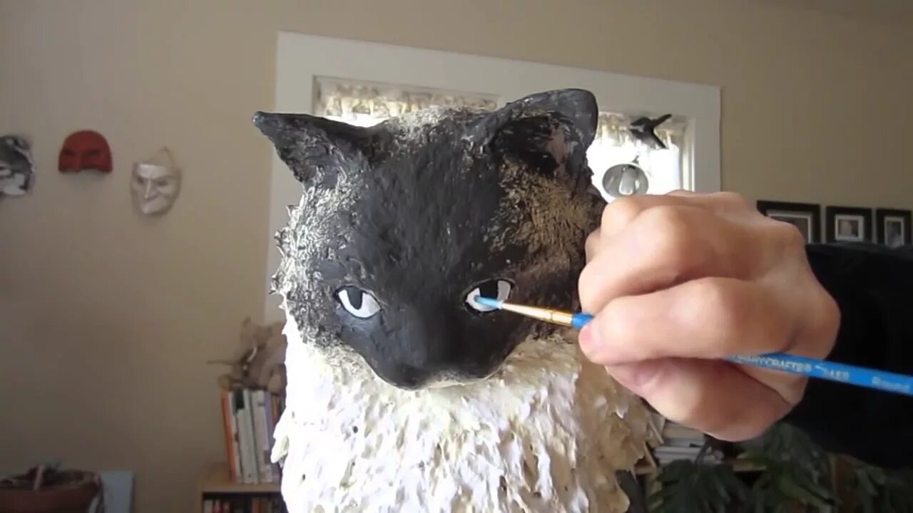 How to Paint a Paper Mache Cat