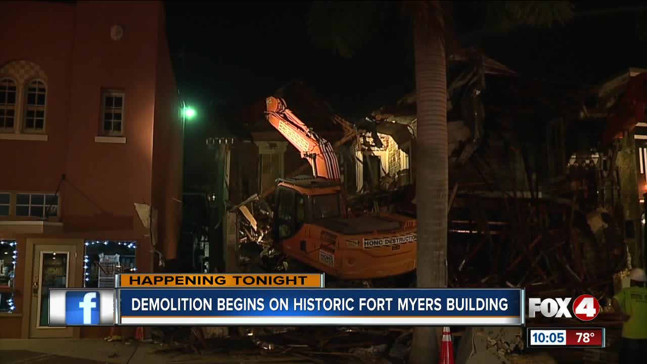 Demolition begins on Historic Building in Fort Myers