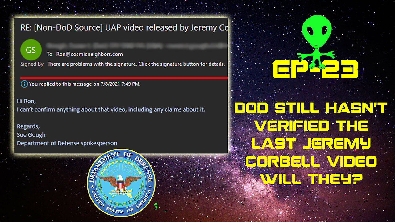 DOD Still Hasn't Confirmed Jeremy Corbell Video