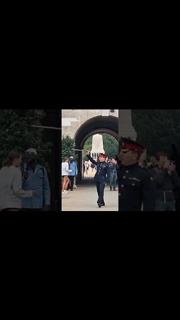 Copral points his stick get behind the line #horseguardsparade