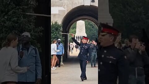 Copral points his stick get behind the line #horseguardsparade