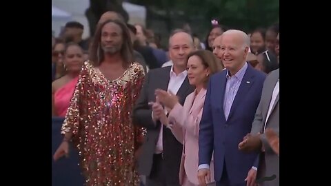 Bearded Guy In A Dress Dances Next To Stiff Biden