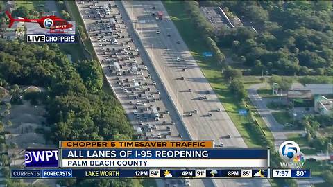 Heavy delays on I-95 SB after rollover crash