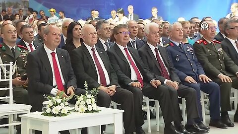 President Erdogan speaks at the opening ceremony of Ercan Airport's new terminal building