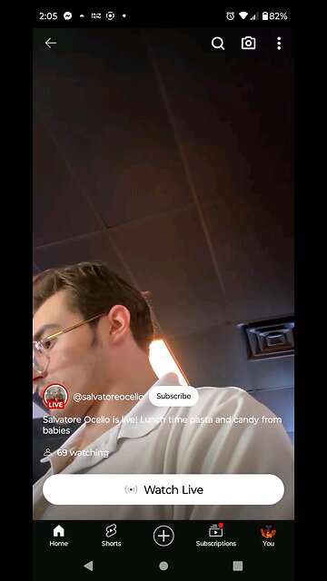 I got this guy streaming at 69 people watching