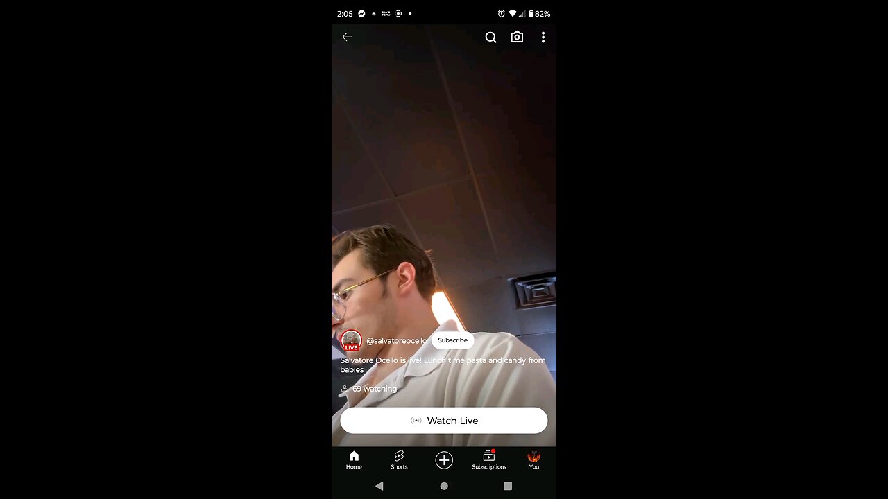I got this guy streaming at 69 people watching