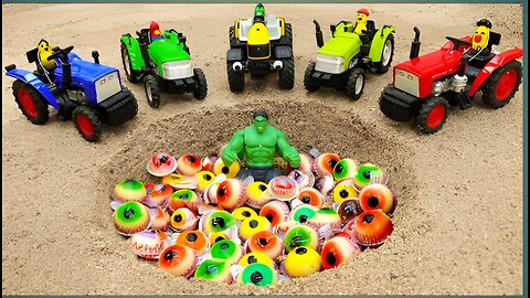 Tractor making bulldozer repair collapsed road || toy cars || DisneyCars #cars #asmr #toycars