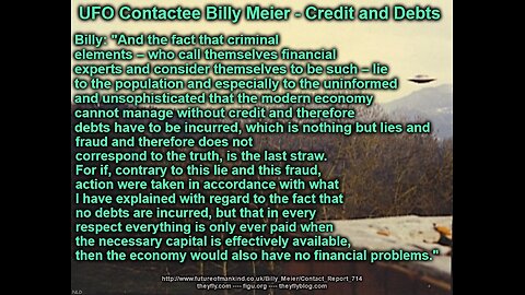 Billy Meier UFO Contact Reports - Compiled Economics Part 2