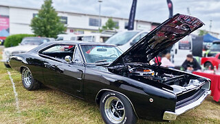 Dodge Charger seen at Doncaster Classic Car & Bike Sho, UK.