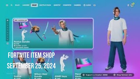 Fortnite Item Shop|September 25, 2024(*New* Rubius Bundle)