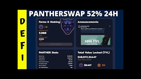 NOVO DEFI PANTHERSWAP COM CRESCIMENTO DE 52% NAS ULTIMAS 24HS ESSE NAO É AIRDROP É INVESTIMENTO