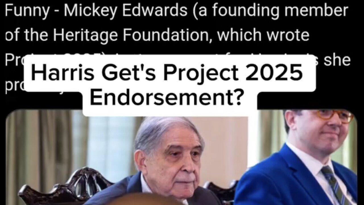Founding Trustee of Heritage Foundation, Who Wrote Project 2025, Openly Endorses Kamala