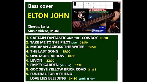 Bass cover ELTON JOHN _ Chords, Lyrics, MORE