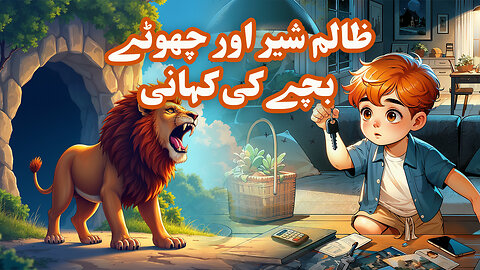 Zalim Sher or Choty Bachy Ki Kahani - The Story of the Cruel Lion and the Little Boy - اردو / हिंदी