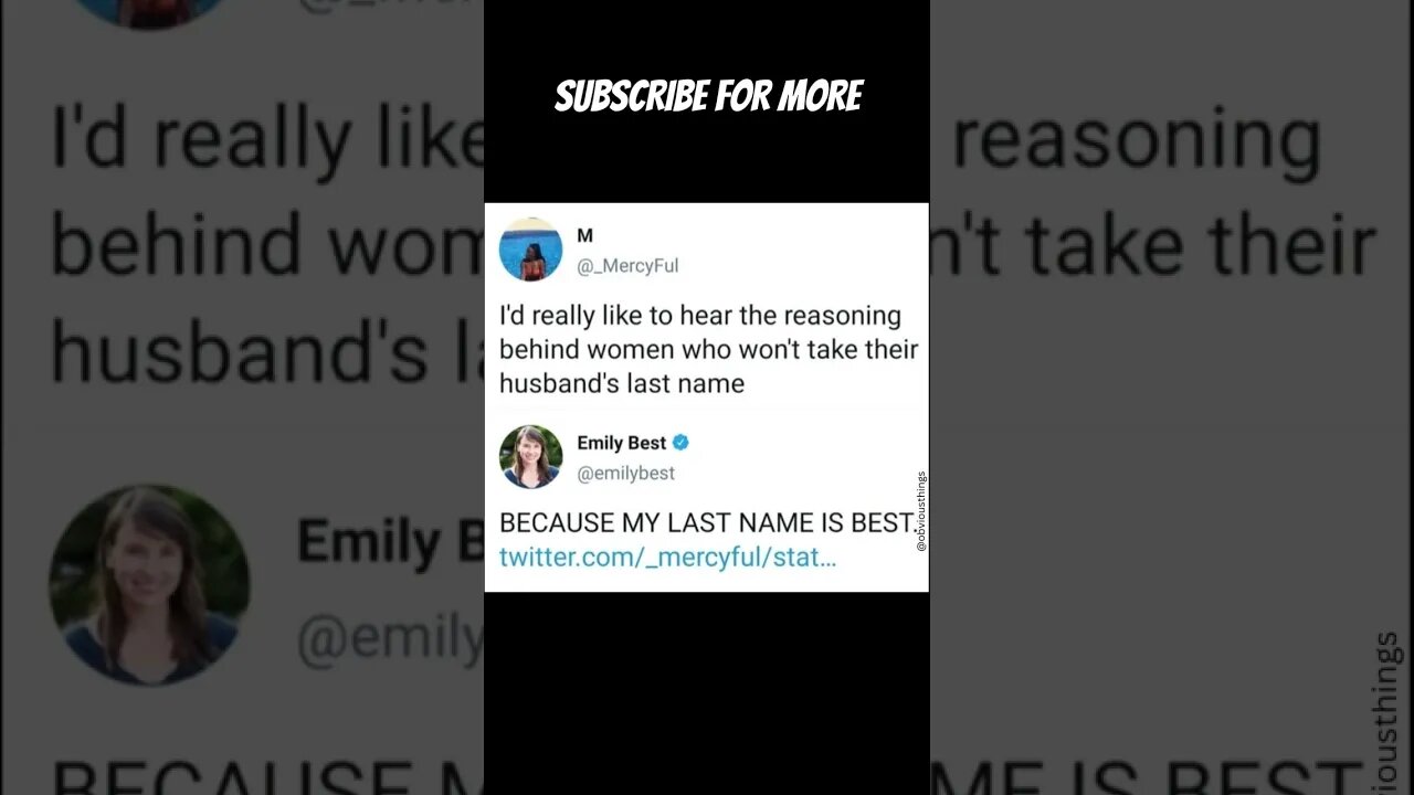 Thats the Best last name - Obvious Things v40