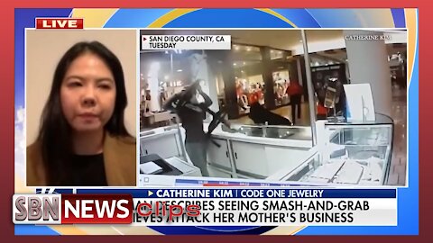 WOMAN USES STOOL TO STOP 'SMASH-AND-GRAB' AT JEWELRY STORE - 5616