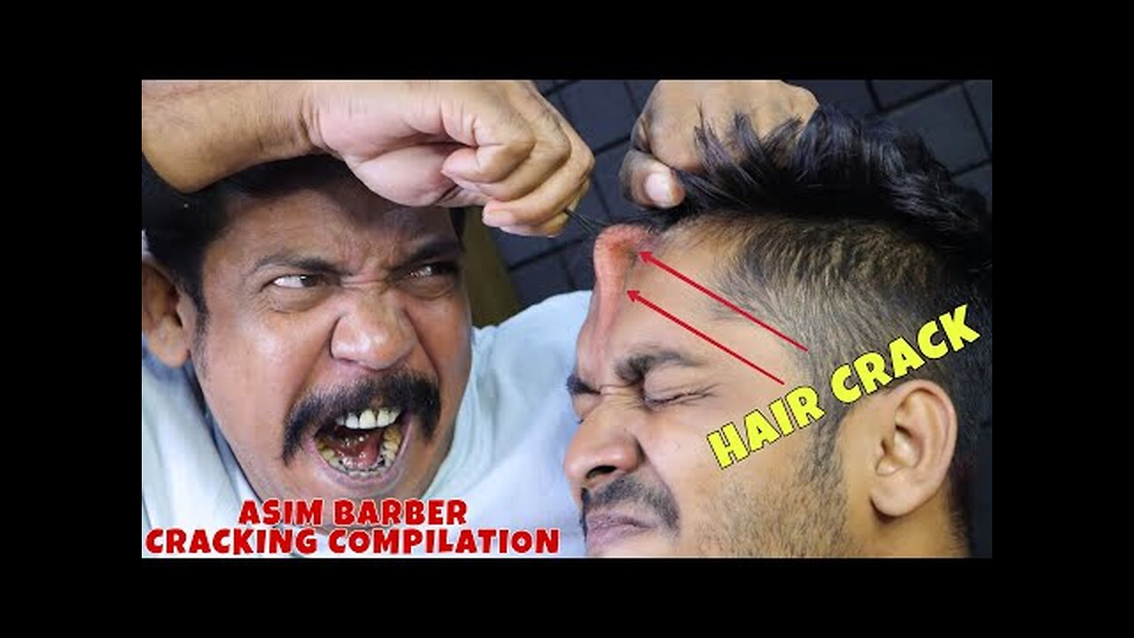 Stress Relief Head Massage & Unlimited Hair Cracking by Asim Barber | Forehead Tapping