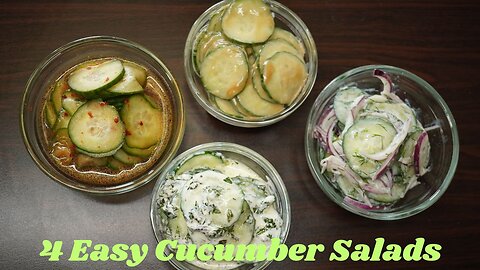 4 Easy Cucumber Salads|4 Cucumber Salad Recipes You NEED to Try! | Healthy & Delicious