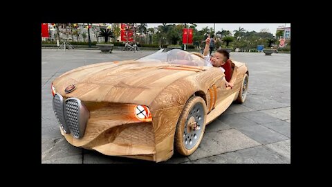 Wood Carving - BMW 328 Hommage - ND, Wood Working Art