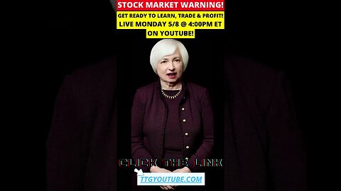 STOCK MARKET WARNING LIVE Today at 4pm Et on YouTube!