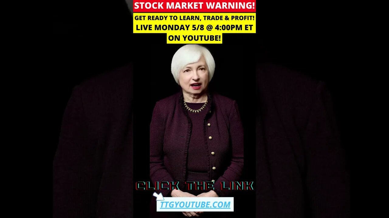 STOCK MARKET WARNING LIVE Today at 4pm Et on YouTube!