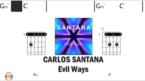 CARLOS SANTANA Evil Ways - Guitar Chords & Lyrics HD