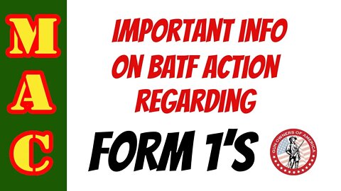 BREAKING: FOIA by GOA shows ATF's actions in Form 1 denials.