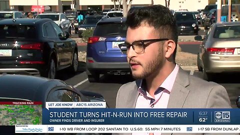 Arizona State University student tracks down truck that hit his car