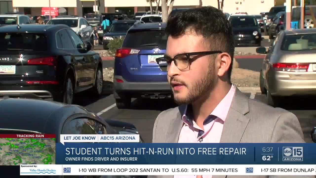 Arizona State University student tracks down truck that hit his car