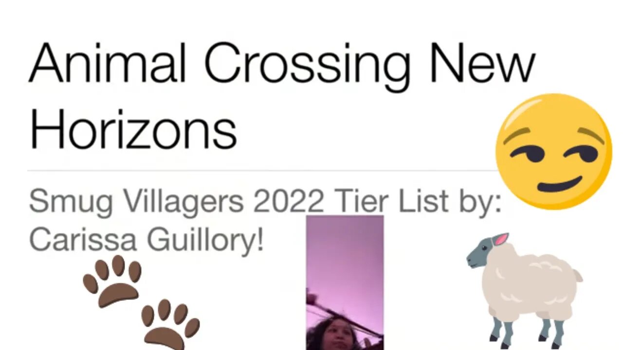 Animal Crossing: New Horizons Smug Villager Tier List 2022!