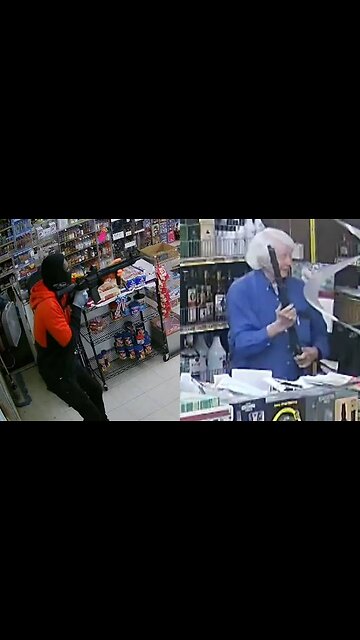 An 80 year old store owner shoot down armed robber