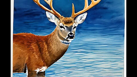 Buck Deer at night