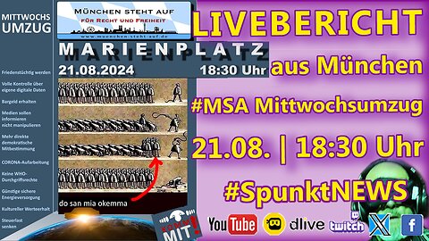 #LIVE | #MUC2108 | #MSA #Mittwochsumzug | Marienplatz 18:30 | "Ansporn"