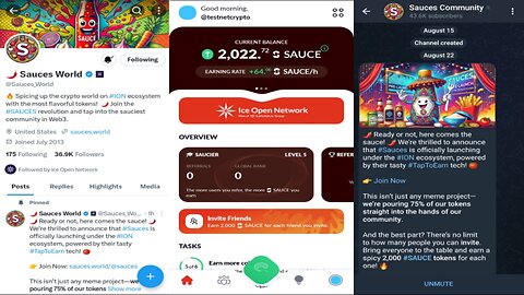 Sauces World | Join Early , Maximize Your Earning Potential | Ice Open Network 3rd Project
