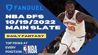 Dreams Top Picks for NBA DFS Today Main Slate 10/19/2022 Daily Fantasy Sports Strategy FANDUEL