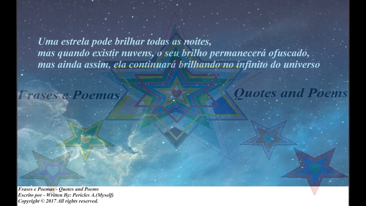Uma estrela pode brilhar todas as noites, brilhando no infinito do universo [Frases e Poemas]