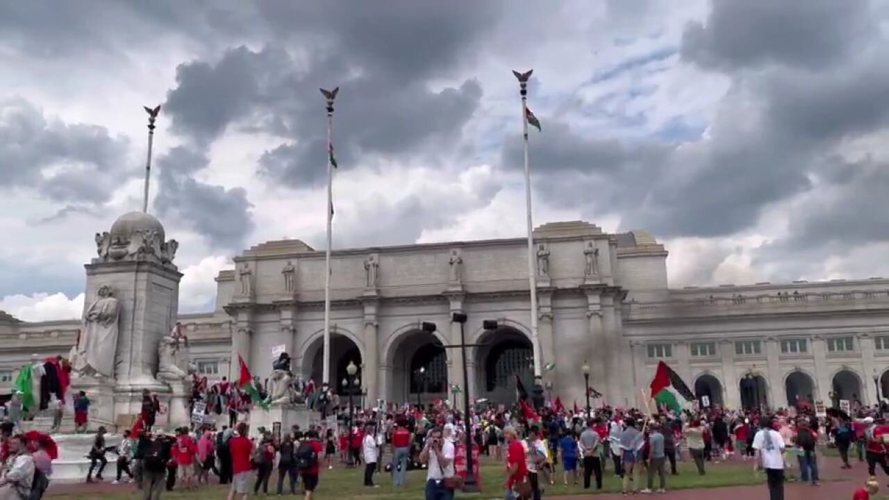 Not Just Anti-Israel, It's Anti-AMERICAN: Protesters Remove American Flags Outside DC Union Station