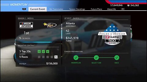 NASCAR Career (Season 1/Race 5)