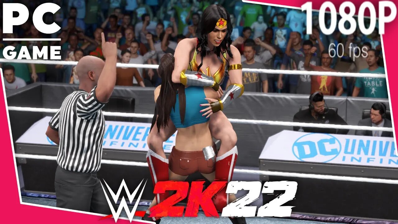WWE 2K22 | LARA CROFT V WONDER WOMAN! | Requested Bearhug Iron Woman Match [60 FPS PC]