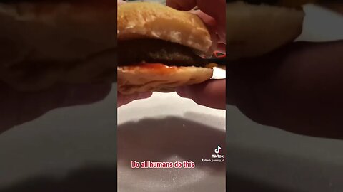 Do all humans eat burgers like this? #burger #humans