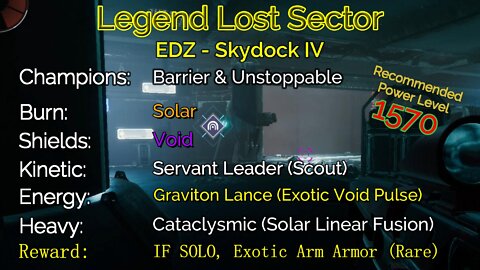 Destiny 2 Legend Lost Sector: EDZ - Skydock IV on my Warlock 10-24-22